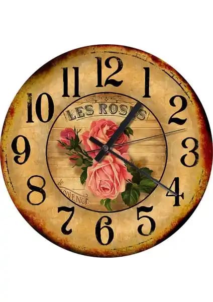 Karizma Tablo Salon Pembe Gül Şekilli Duvar Saati Estetik ve Fonksiyonel Tasarım