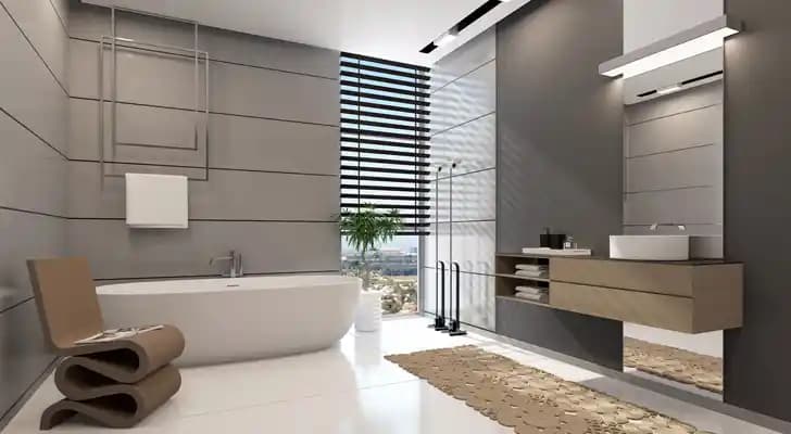 Kiralık Banyolarda Krem Rengi Adaçayı Tonları ile Sıcak ve Doğal Dekorasyon Yöntemleri