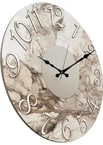 Markakanvas Mermer Desenli Aynalı Duvar Saati: Modern ve Şık Dekorasyon Parçası