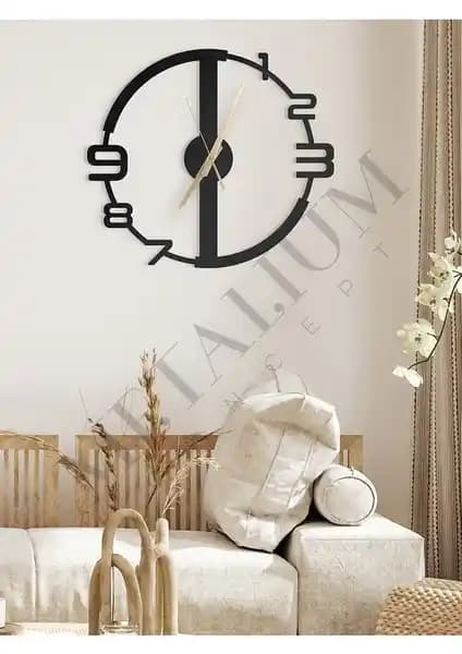 Metalium Concept Siyah Metal Duvar Saati Modern ve Şık Dekorasyon Unsuru