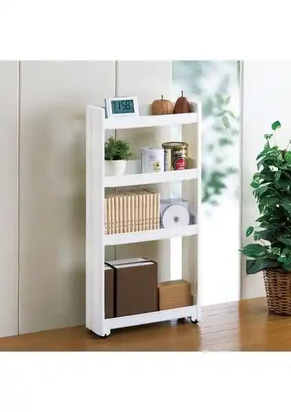 Motek 4 Katlı Tekerlekli Mutfak ve Banyo Rafı Modern Çok Amaçlı Depolama Çözümü