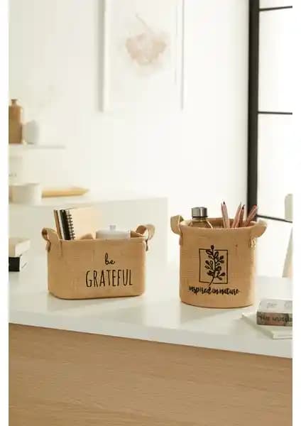 Ocean Home 2'li Jüt Sepet Seti: Doğal ve Şık Ev Düzeni İçin Pratik Çözüm