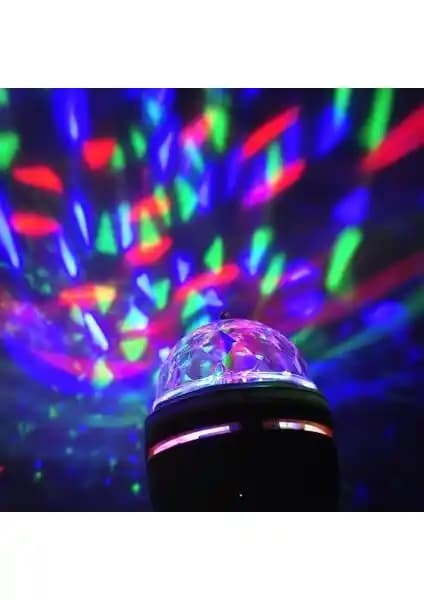 Pratik 360 Derece Dönen Renkli Disco Lamba ile Evinize Enerji ve Hareket Katın