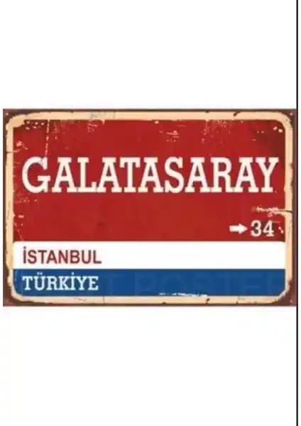 Sarı Kırmızı Plaka Retro Ahşap Poster Dekorasyon İçin Modern ve Enerjik Seçenek