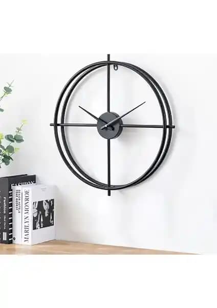 Sevinç Konsept Siyah Metal Duvar Saati Modern ve Minimalist Tasarımın Şıklığını Yansıtıyor
