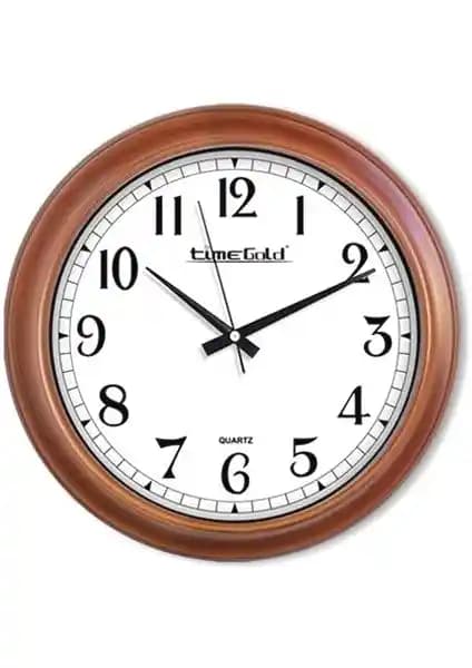 Time Gold Ahşap Görünümünde Yuvarlak Duvar Saati ile İç Mekanlara Şıklık Katın