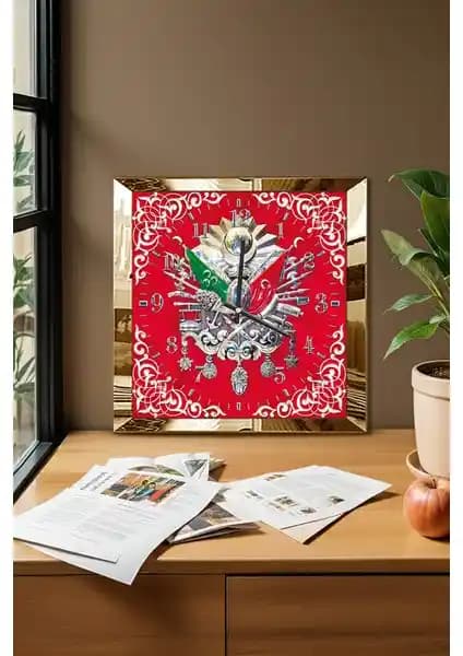 Zevahir Mobilya Dekoratif MDF Duvar Saati Osmanlı Motifleri ve Modern Tasarım