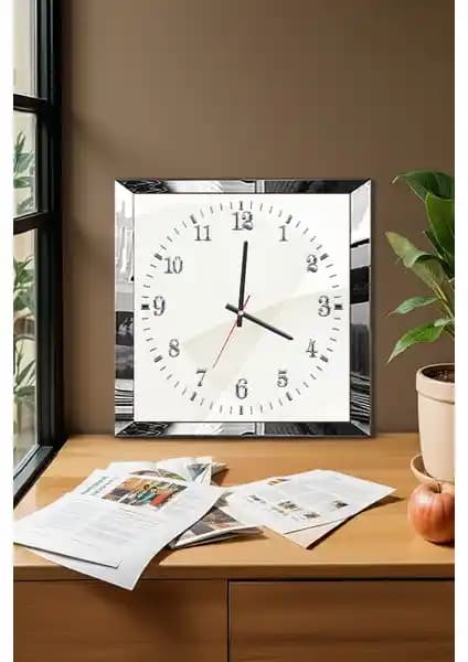 Zevahir Mobilya Modern MDF Duvar Saati Soyut Tasarım ve Estetik Çerçeveyle Dekorasyon