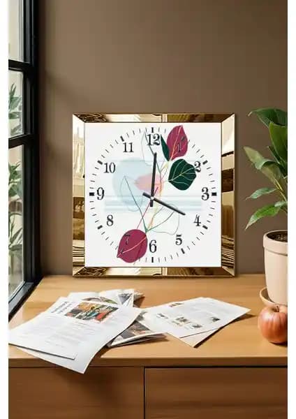 Zevahir Mobilya Renkli Laleler Temalı Dekoratif MDF Duvar Saati 50x50 cm