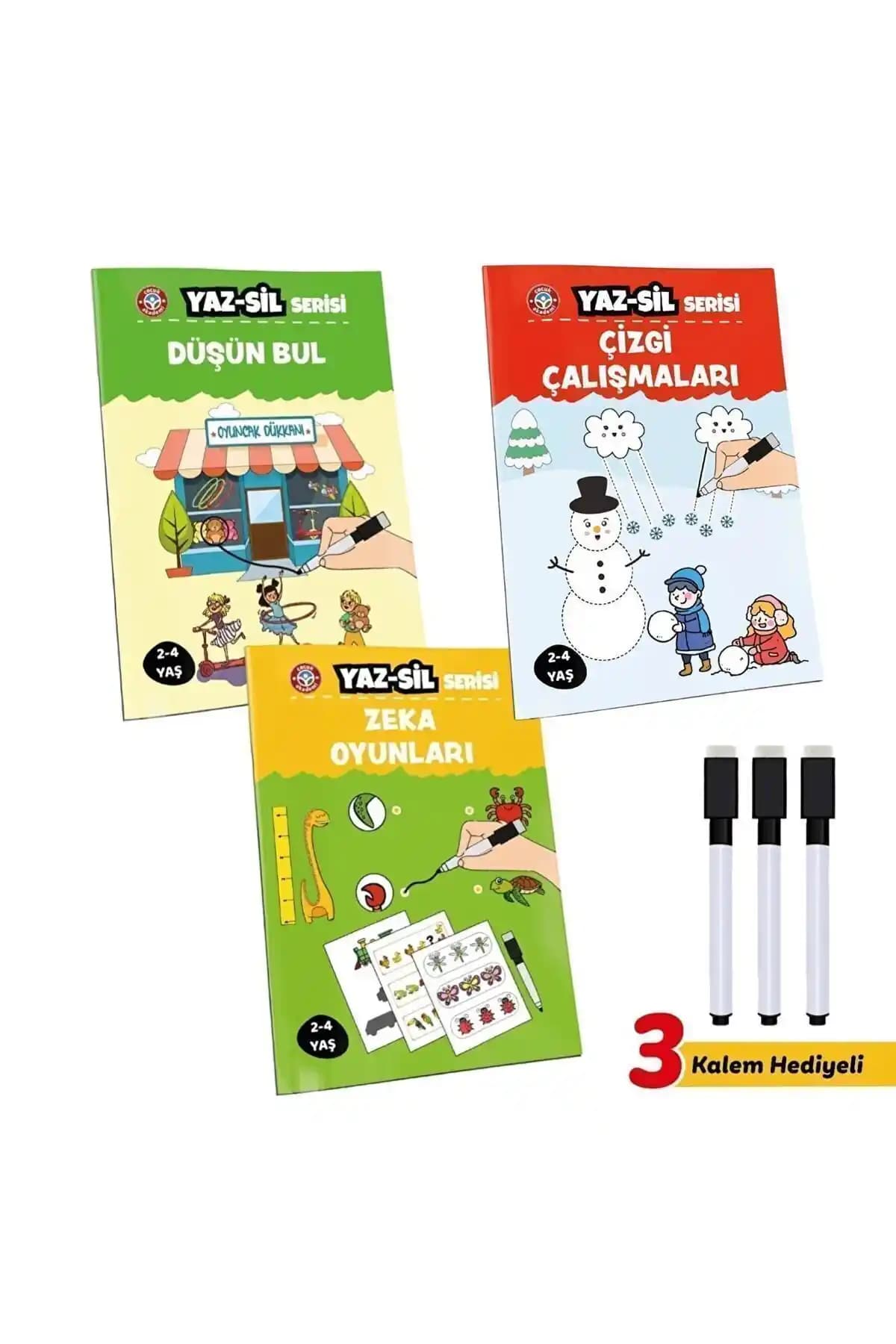 Çocuk Akademi Yaz Sil Serisi-2 ve-3 Karşılaştırması 2-4 Yaş Çocuklar İçin Eğitim Kitapları
