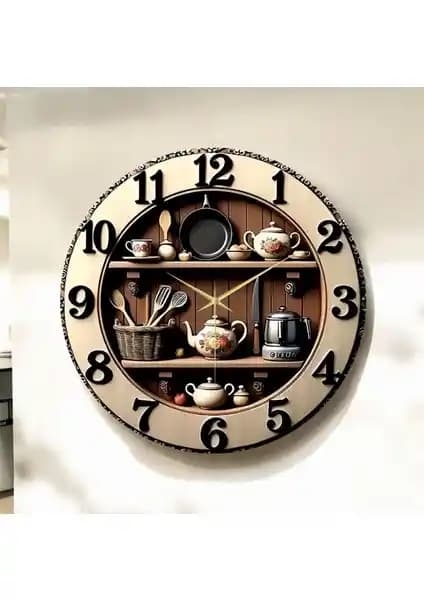 AA Shop Mutfak Rafi ve Duvar Saati Modern ve Şık Tasarımıyla Dekorasyonunuza Zarif Dokunuş