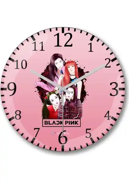 Baskı Dükkanı Black Pink Duvar Saati: Modern ve Şık Tasarım ile Dekorasyonunuza Renk Katın