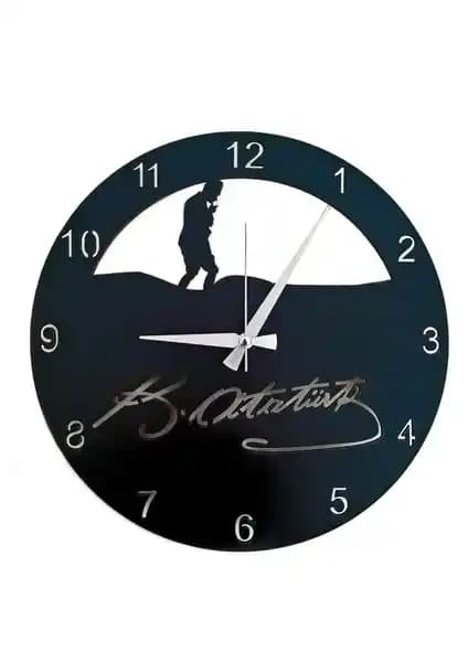 C-Tasarım Siyah Ahşap Modern Duvar Saati Dekorasyon ve Fonksiyonellik İçin Uygun
