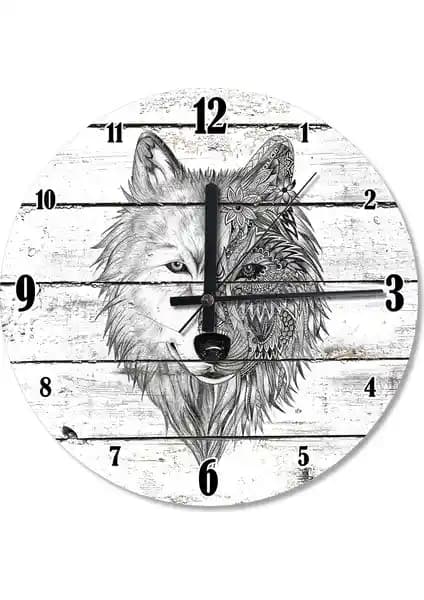 Çiçek Gözlü Kurt Analog Duvar Saati: Estetik ve Fonksiyonellik Bir Arada