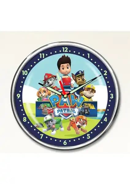 Dekor Loft Premium Gece Parlayan Paw Patrol Çocuk Odası Duvar Saati: Güvenli ve Eğlenceli Dekorasyon Seçeneği