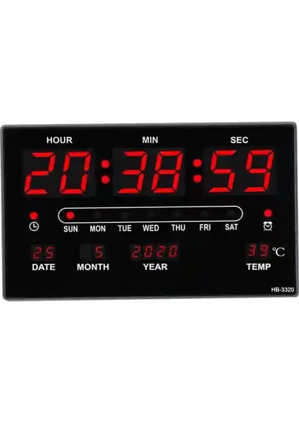 Elaccent F Fityle Çok Fonksiyonlu Dijital LED Duvar Saati Modern Mekânlar İçin Şık ve Pratik Kullanım