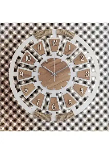 İskandinav Tarzında Modern Ahşap Duvar Saati - Şık ve Fonksiyonel Dekoratif Ürün