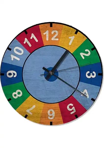 Karizma Renkli Şekilli Duvar Saati Modern ve Estetik Dekorasyon İçin Uygun