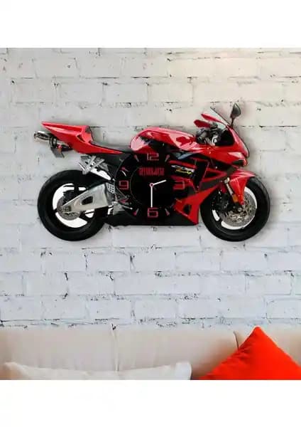 Kişiye Özel Motosiklet Temalı Ahşap Duvar Saati ile Mekanlara Estetik Katın