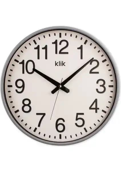 Klik Simplex Gri Minimalist Duvar Saati Modern ve Şık Dekorasyon Unsuru