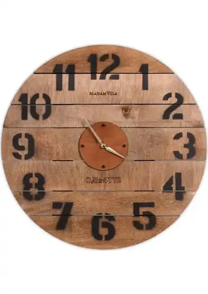 Madamvila Ahşap Duvar Saati Modern Dekorasyon İçin Şık ve Dayanıklı Tasarım