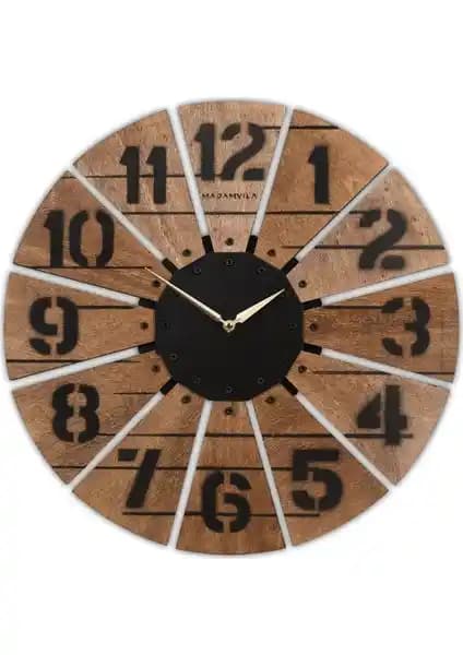 Madamvila Oldtown Dekoratif Ahşap Duvar Saati Modern ve Şık Tasarımıyla Öne Çıkar