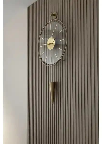 MetaQuartz Gold Gravity Pendulum Elegant Series Modern Şık Duvar Saati