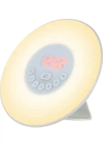 Modern Tasarımlı Gün Doğumu ve Gün Batımı Simüle Eden Uyanma Işığı Çalar Saat