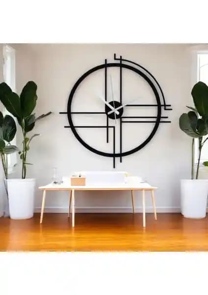 Modern ve Şık 50 cm Siyah Ahşap Duvar Saati - Dayanıklı ve Estetik Tasarım
