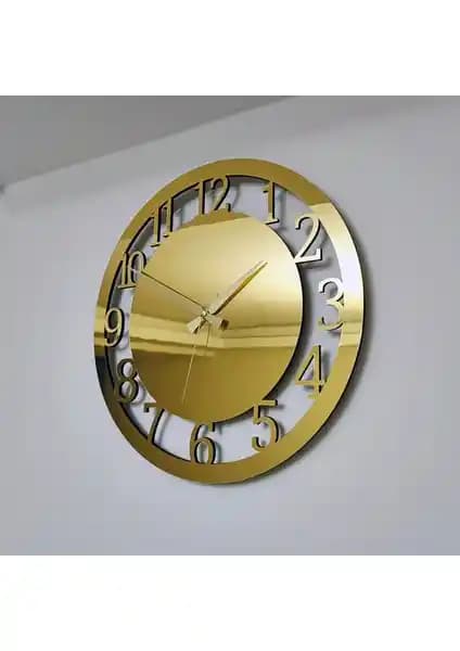 Modern ve Şık Gold Aynalı Duvar Saati Dekorasyonunuza Estetik Katıyor
