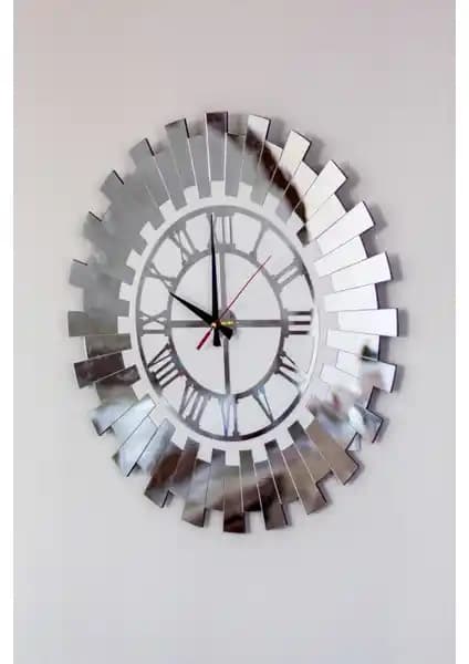 Modern ve Şık Gümüş Güneş Duvar Saati - Estetik ve Fonksiyonellik Bir Arada