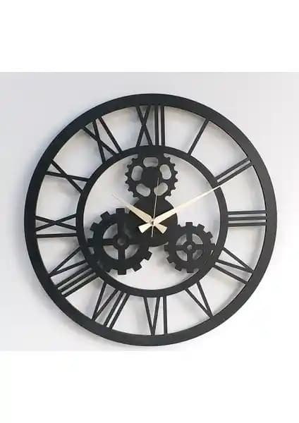Otantik Siyah Ahşap Dekoratif Duvar Saati Modern ve Dayanıklı Tasarımıyla Öne Çıkıyor
