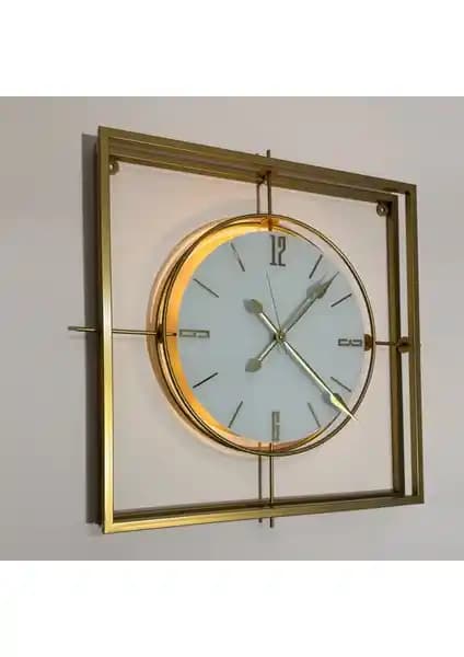 Sevinç Konsept Gold Kristal Square 60 cm Modern Duvar Saati Dekoratif ve Şık Tasarım