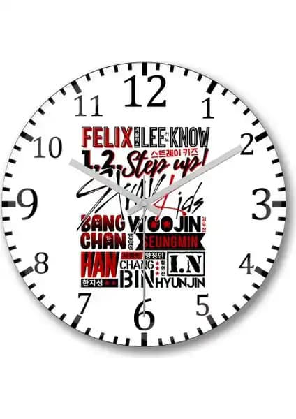 Stray Kids Font Collage Duvar Saati: Modern ve Şık Tasarım ile Dekorasyonunuza Estetik Katın