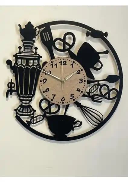 Ümra Lazer Kesim Dekoratif Duvar Saati 40x40 cm Modern ve Şık Tasarım