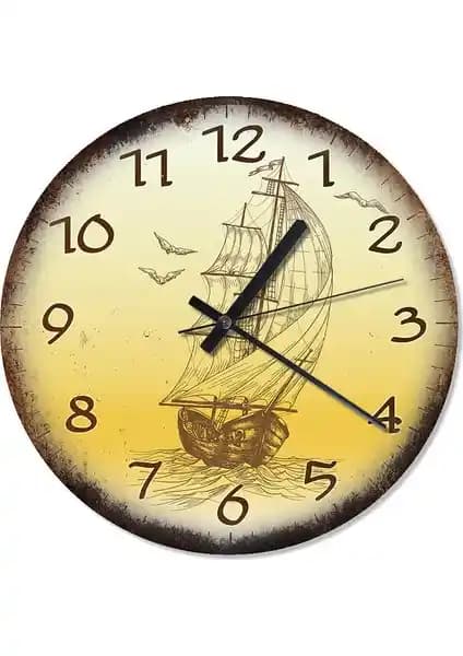 Yelkenli Gemi Temalı Duvar Saati: Modern ve Estetik Dekorasyon Unsuru