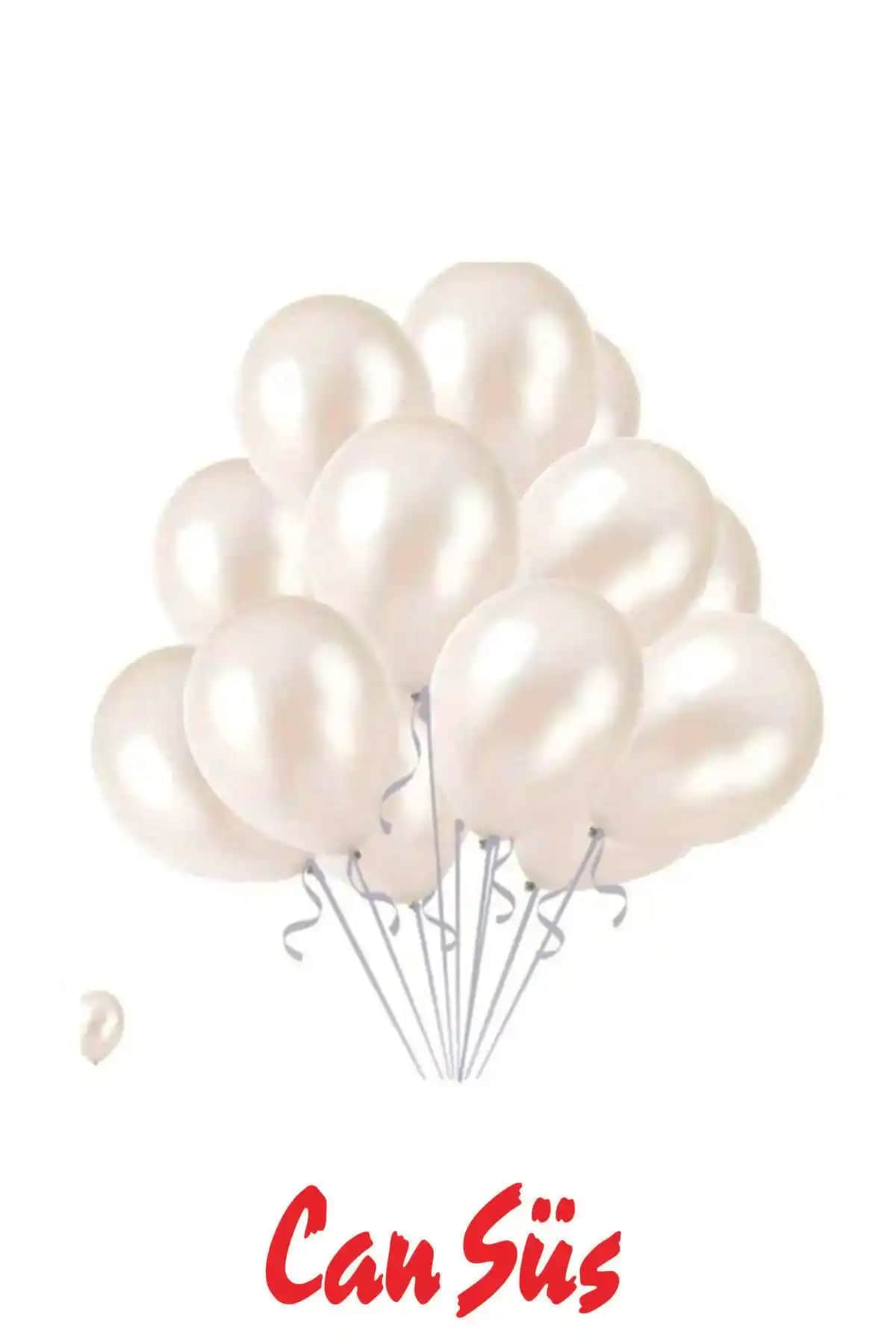 Cansüs Beyaz Metalik Balon 5'li ve Öz-bal Beyaz 25'li Metalik Balonların Karşılaştırması