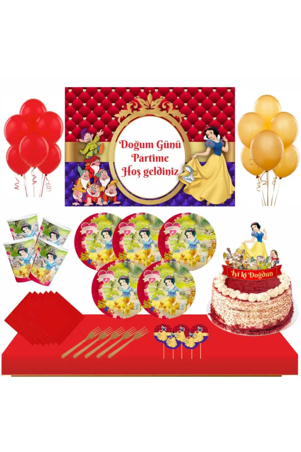 Pamuk Prenses Doğum Günü Setleri Karşılaştırması 8 ve 16 Kişilik seçenekler