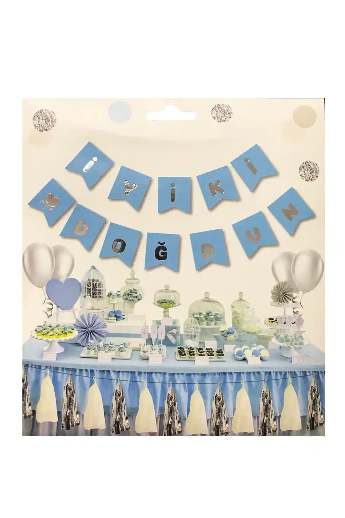 Parti Dolabı Gümüş Mavi ve Siyah Gold Banner Karşılaştırması: Doğum Günü Süsleri Seçenekleri