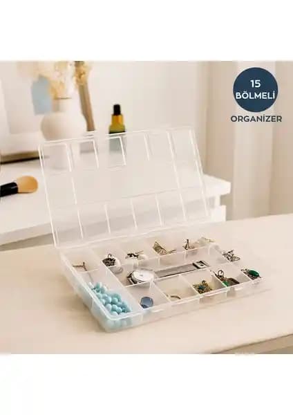 Homing 15 Bölmeli Şeffaf Takı ve Saat Kutusu ile Düzenli Saklama Çözümleri