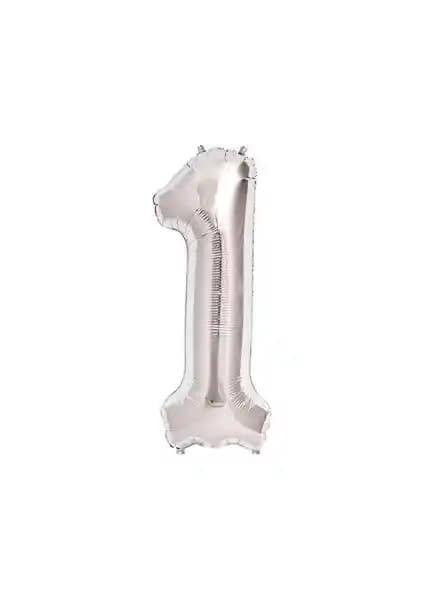Partici 1 Gümüş Rakam Folyo Balon ve Patlağı Gitti Siyah Rakam Folyo Balon Karşılaştırması