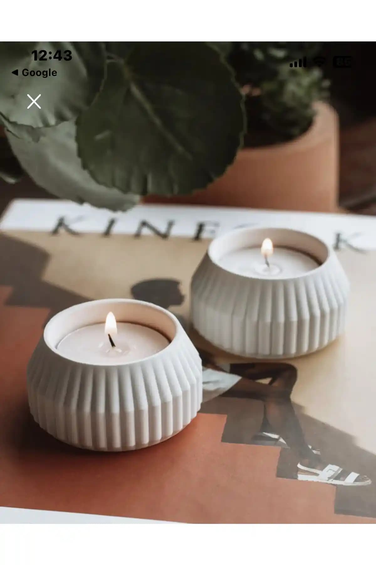 BLANJ Hype 2 Li Tealight Mumluk: Modern Beton Tasarım ve Fonksiyonel Dekoratif Ürün