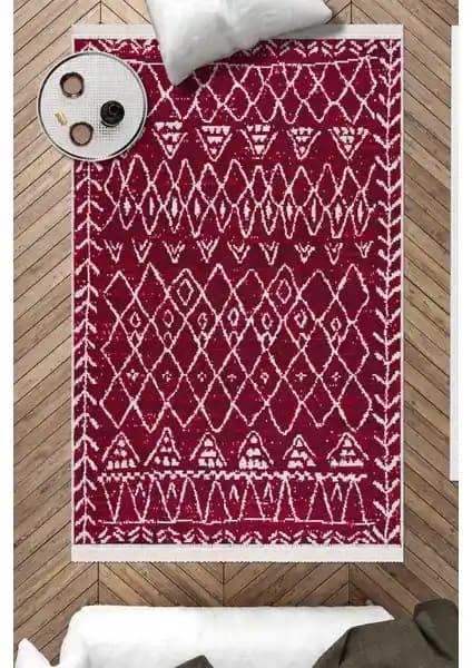 Caretta Home Saçaklı Çift Taraflı Mistik Desenli Dokuma Kilim ile Modern Dekorasyon