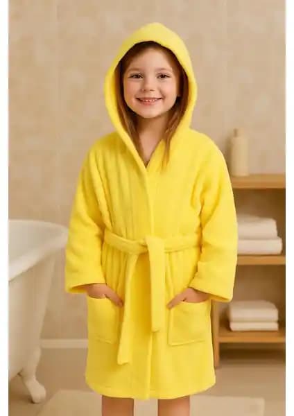 Ender Home CottonVerse Genç & Çocuk Kapşonlu Bornoz %100 Pamuklu, Unisex Tasarım