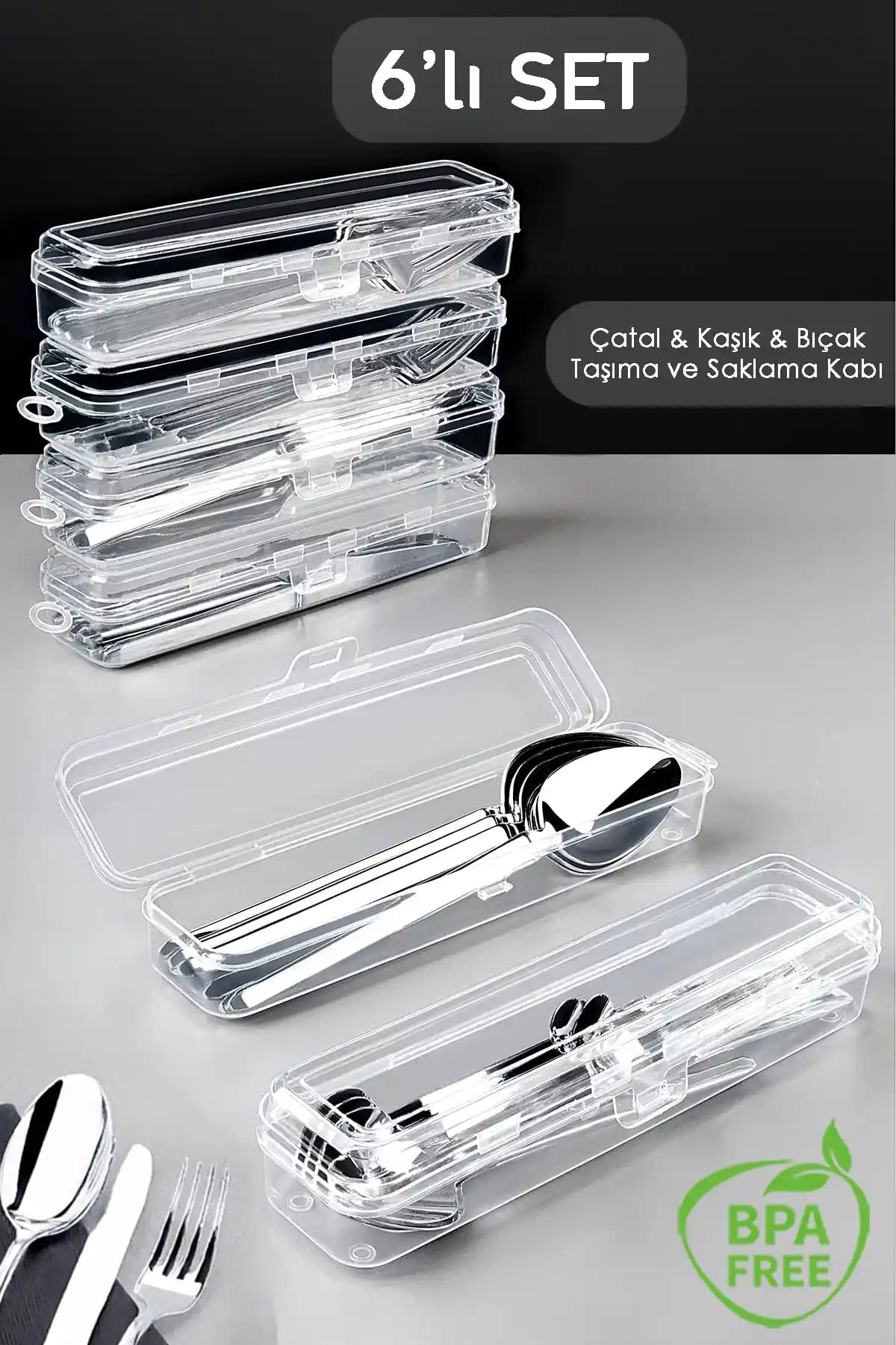 Meleni Home 6'lı Çatal Bıçak Kaşık Takımı Saklama Kutusu Seti ile Mutfakta Düzen Sağlayın