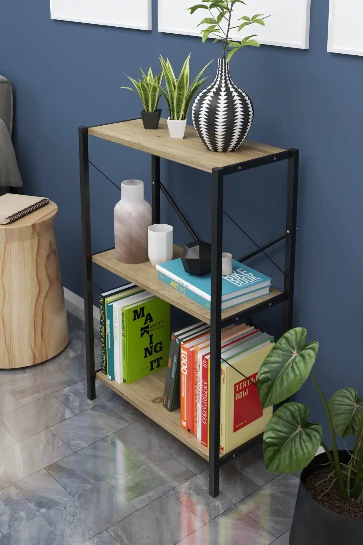 Net Mobilya Metal Kitaplık: Modern Tasarım ve Dayanıklı Üç Raflı Kitaplık