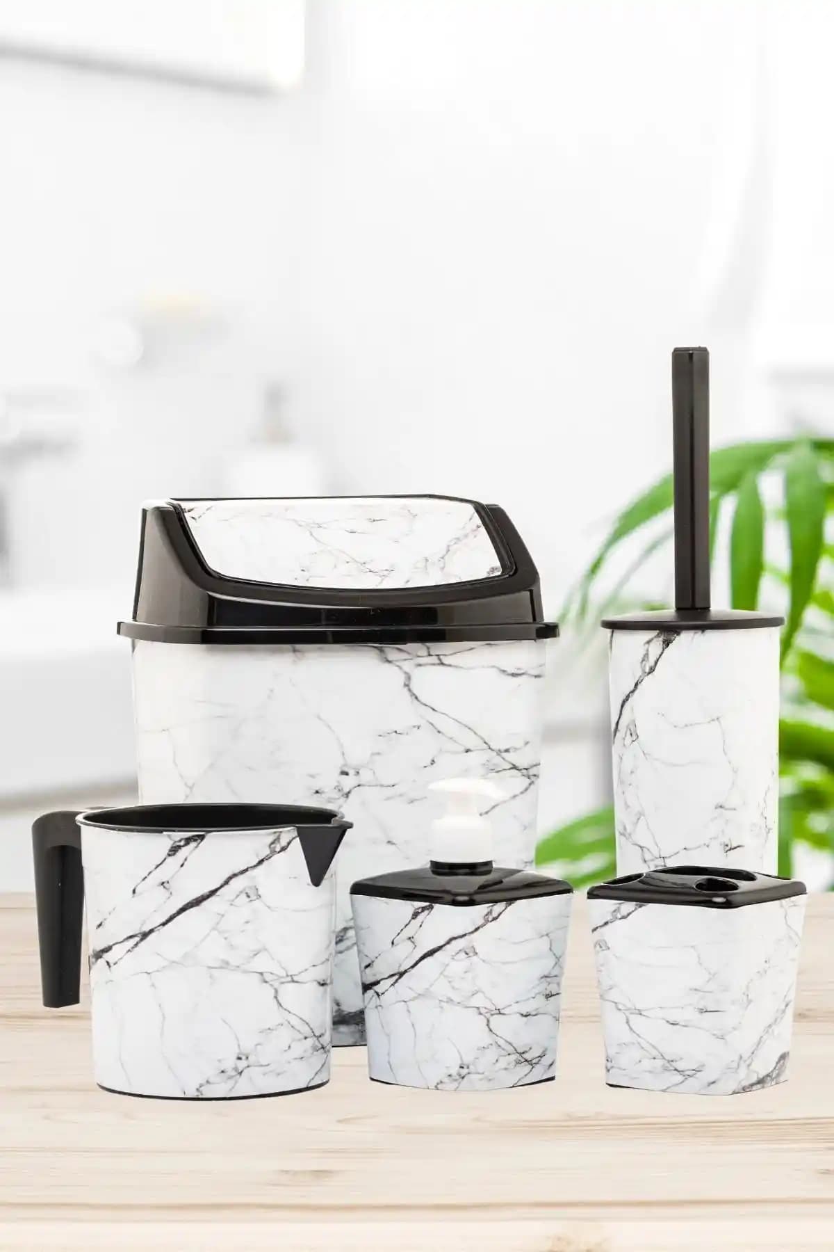 Okacih Banyo Seti: Estetik ve Fonksiyonel 5 Parçalı Modern Banyo Aksesuarları