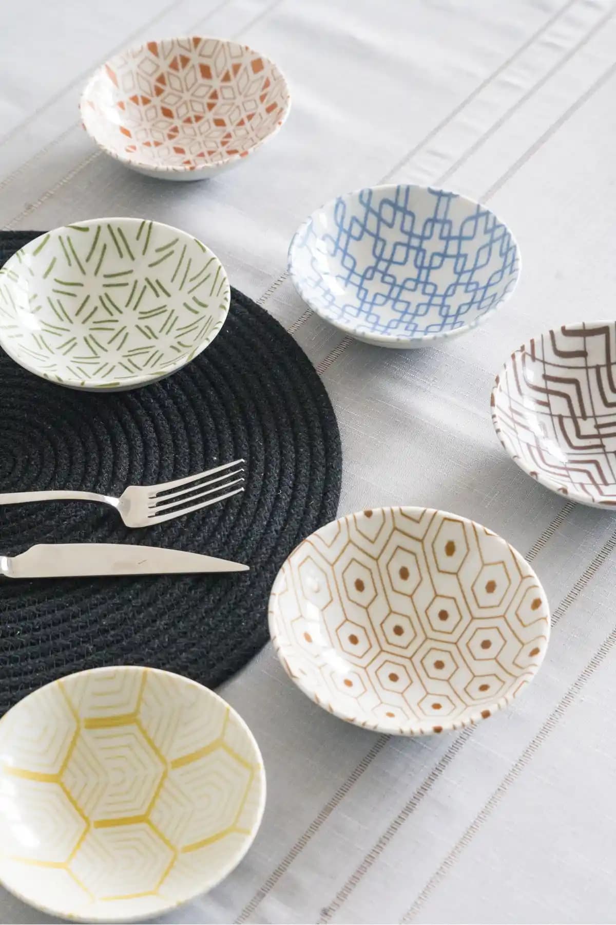 Porland Tamina 6'lı Karma Çerezlik Sosluk Kase Takımı 12 cm Beyaz Porselen