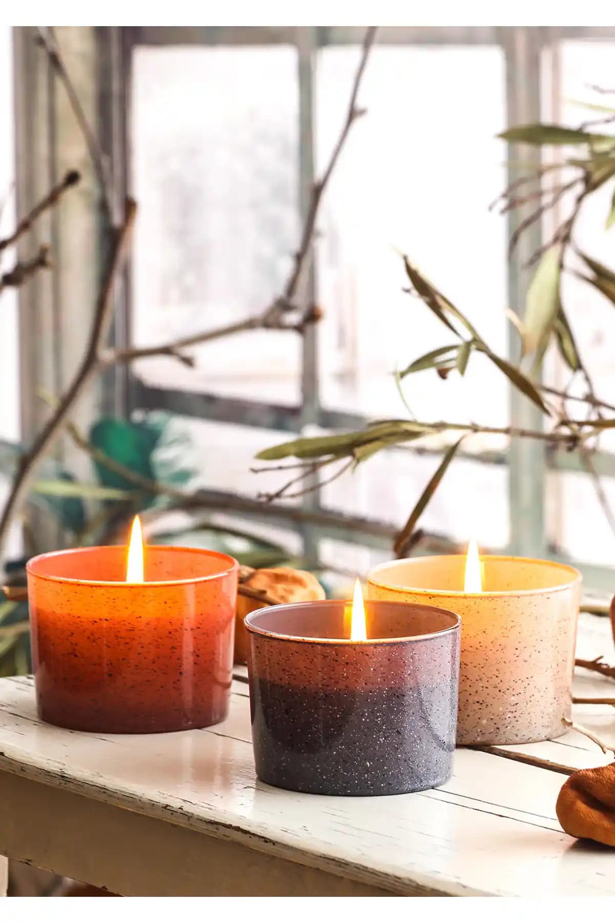 Ruby Unique Style Elma Tarçın Kokulu Mum 360 Gr 3'lü Set - Sıcak ve Doğal Atmosfer