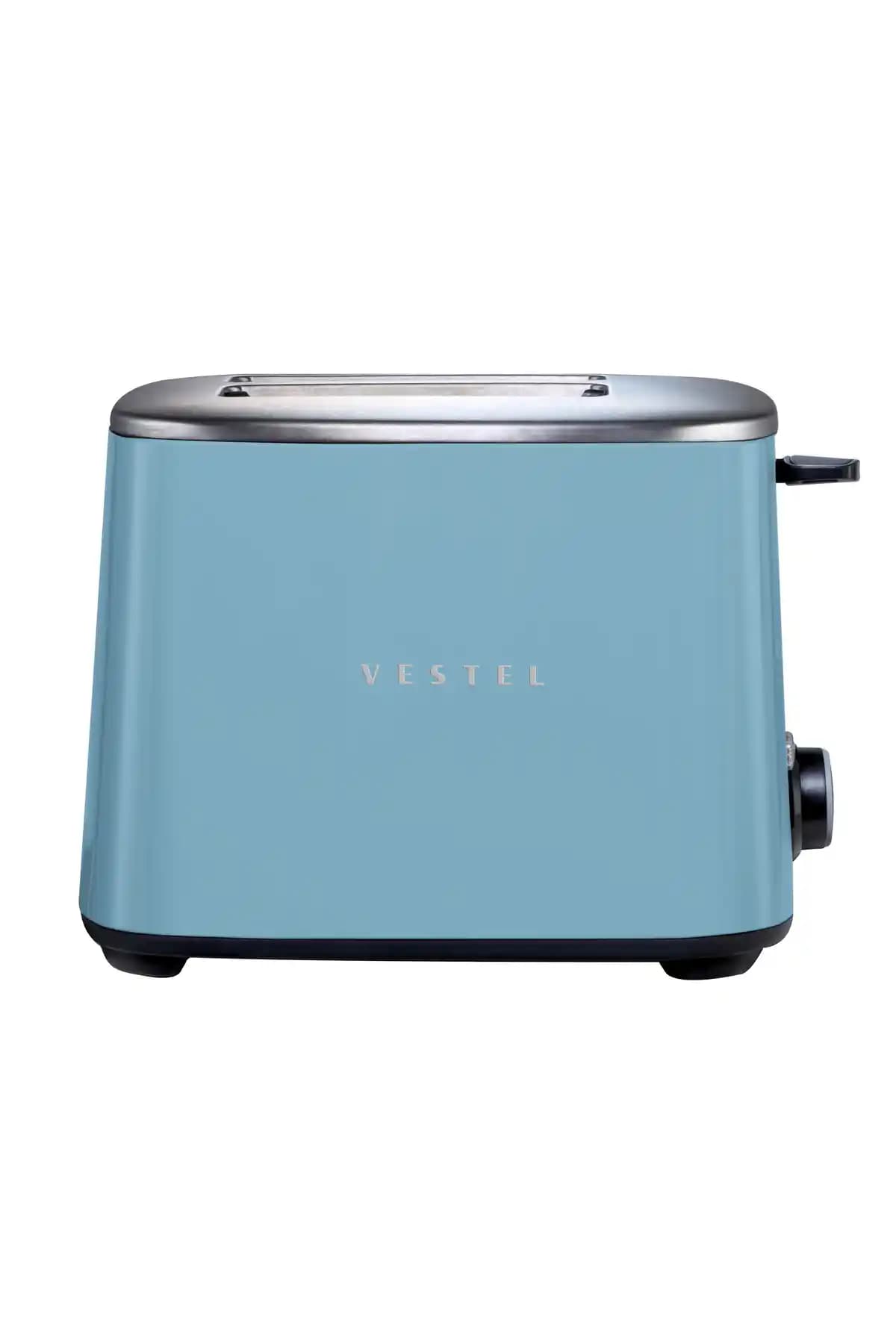 VESTEL Retro Mavi Ekmek Kızartma Makinesi: Estetik ve Fonksiyonel Mutfak Aleti